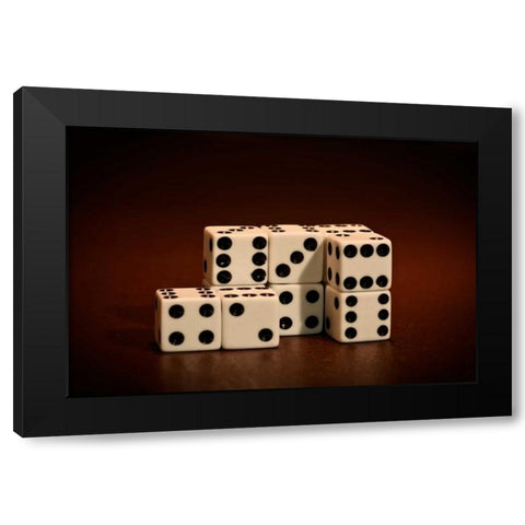 Dice Cubes II Black Modern Wood Framed Art Print with Double Matting by McNemar, C. Thomas