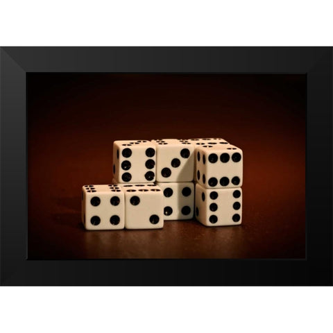 Dice Cubes II Black Modern Wood Framed Art Print by McNemar, C. Thomas