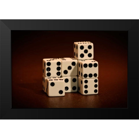 Dice Cubes III Black Modern Wood Framed Art Print by McNemar, C. Thomas