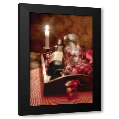 Wine by Candlelight II Black Modern Wood Framed Art Print with Double Matting by McNemar, C. Thomas