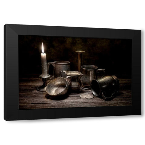 Pewter Still Life II Black Modern Wood Framed Art Print with Double Matting by McNemar, C. Thomas