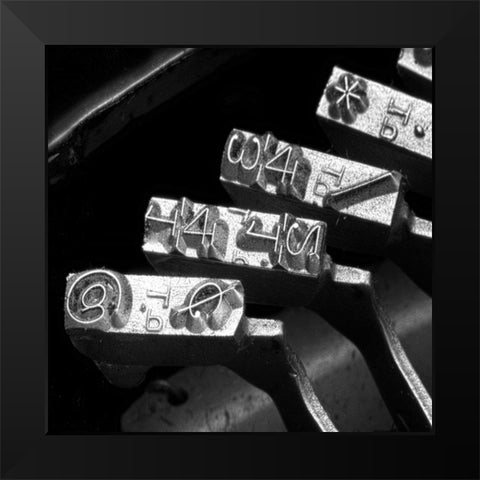 Typewriter Symbols Sq Black Modern Wood Framed Art Print by McNemar, C. Thomas