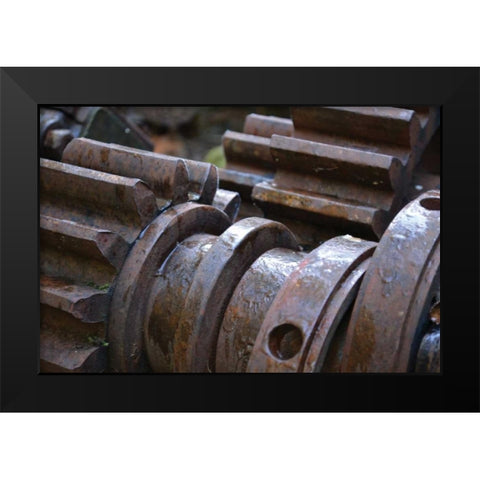 Gears I Black Modern Wood Framed Art Print by Moore, Brian