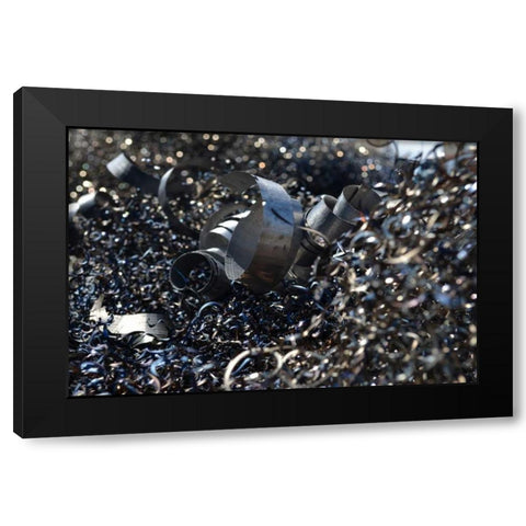 Metal Coils I Black Modern Wood Framed Art Print with Double Matting by Moore, Brian