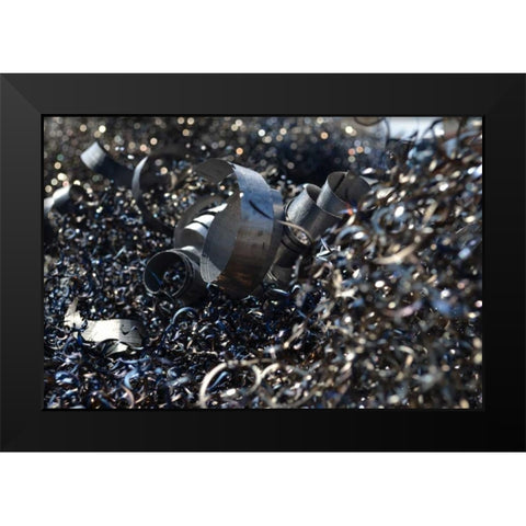 Metal Coils I Black Modern Wood Framed Art Print by Moore, Brian