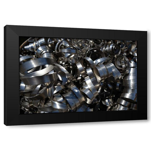 Metal Coils II Black Modern Wood Framed Art Print with Double Matting by Moore, Brian