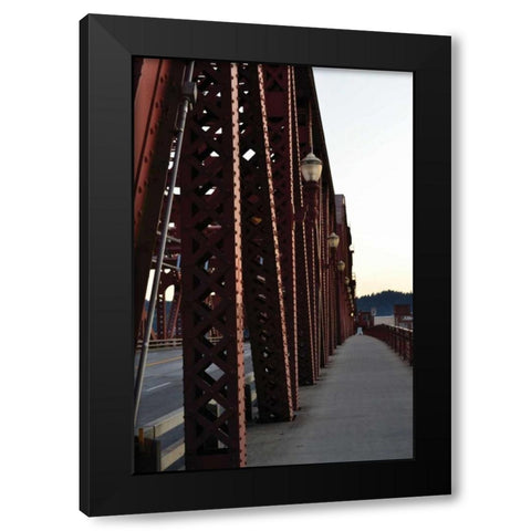 Bridge Walk Black Modern Wood Framed Art Print with Double Matting by Moore, Brian