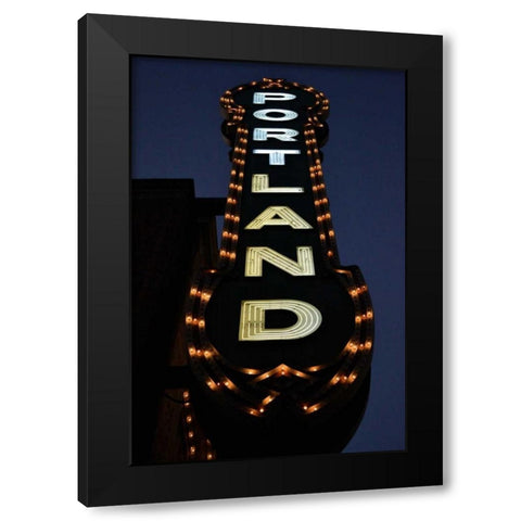 Portland Sign Black Modern Wood Framed Art Print by Moore, Brian
