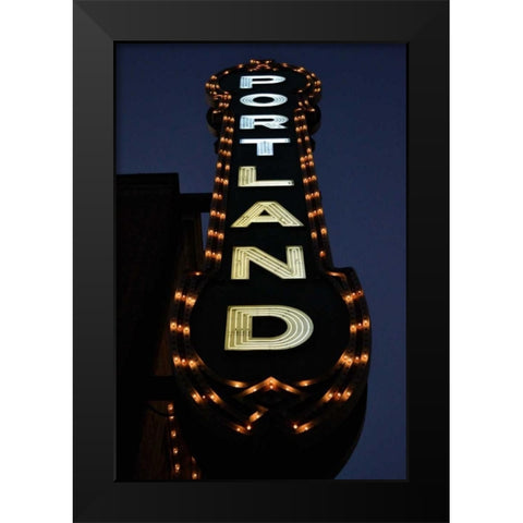 Portland Sign Black Modern Wood Framed Art Print by Moore, Brian