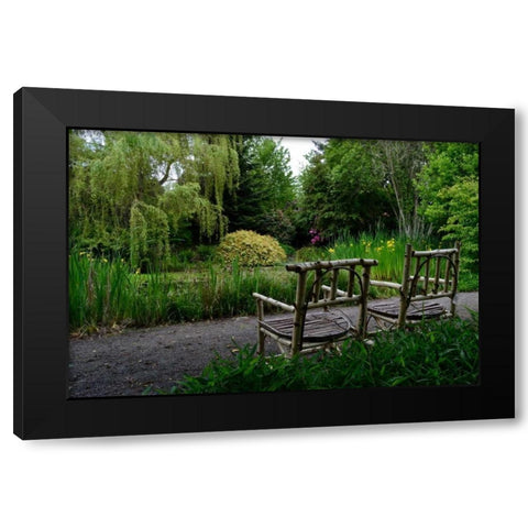 In the Garden I Black Modern Wood Framed Art Print with Double Matting by Moore, Brian