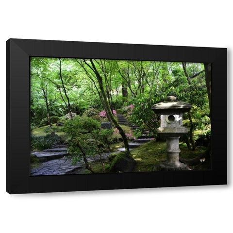 In the Garden II Black Modern Wood Framed Art Print with Double Matting by Moore, Brian