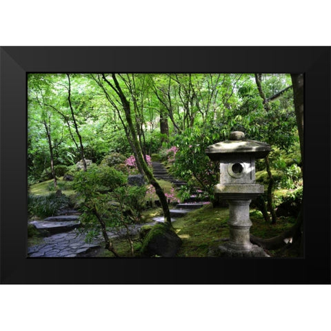 In the Garden II Black Modern Wood Framed Art Print by Moore, Brian