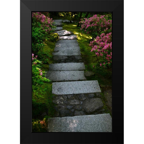 Garden Stairs I Black Modern Wood Framed Art Print by Moore, Brian