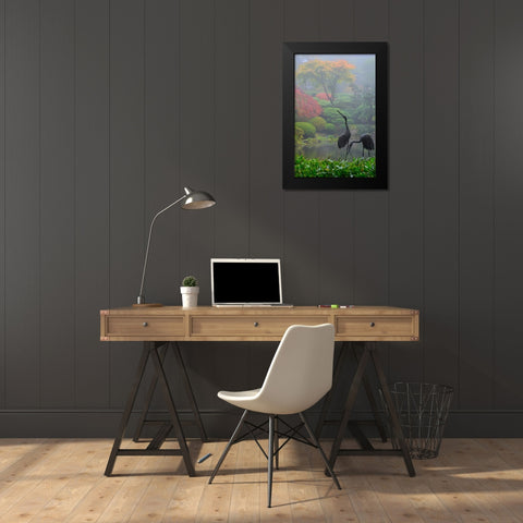 Gardens in the Fog I Black Modern Wood Framed Art Print by Moore, Brian