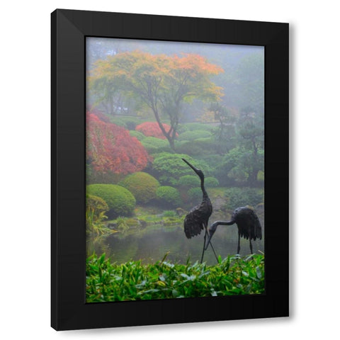 Gardens in the Fog I Black Modern Wood Framed Art Print by Moore, Brian