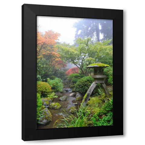 Gardens in the Fog II Black Modern Wood Framed Art Print with Double Matting by Moore, Brian