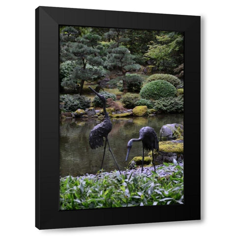 Japanese Gardens V Black Modern Wood Framed Art Print with Double Matting by Moore, Brian