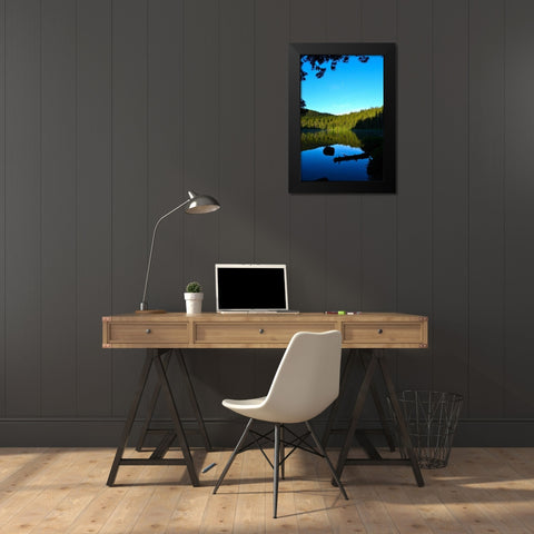 Morning at the Lake I Black Modern Wood Framed Art Print by Moore, Brian