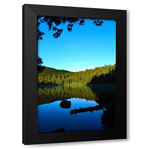 Morning at the Lake I Black Modern Wood Framed Art Print with Double Matting by Moore, Brian