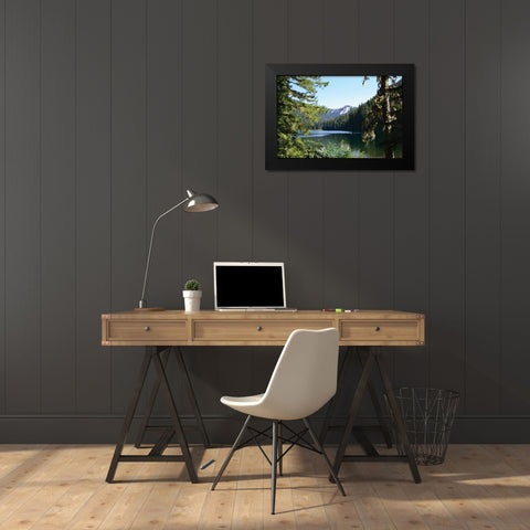 Morning at the Lake III Black Modern Wood Framed Art Print by Moore, Brian