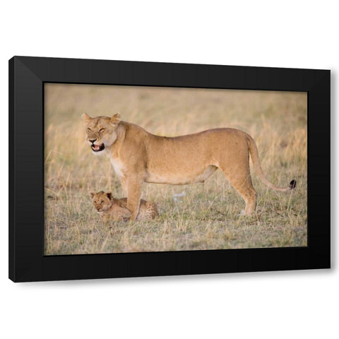 Lil Protection Black Modern Wood Framed Art Print by Parker, Susann