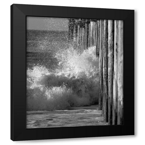 Wave VII Black Modern Wood Framed Art Print with Double Matting by Peterson, Lee