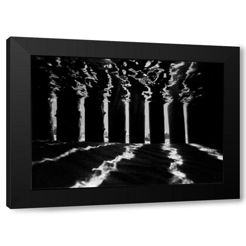 Pier Pilings IV Black Modern Wood Framed Art Print with Double Matting by Peterson, Lee