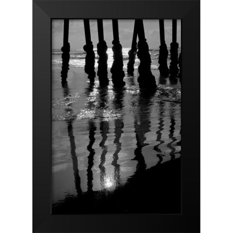 Pier Pilings IX Black Modern Wood Framed Art Print by Peterson, Lee