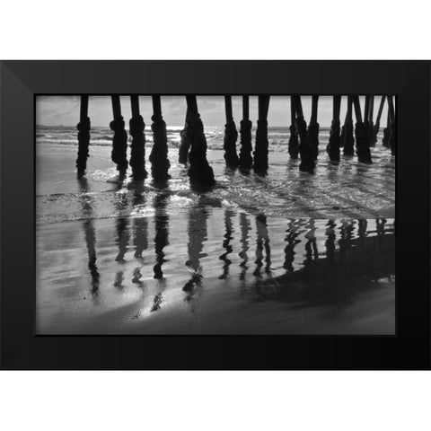 Pier Pilings XIII Black Modern Wood Framed Art Print by Peterson, Lee