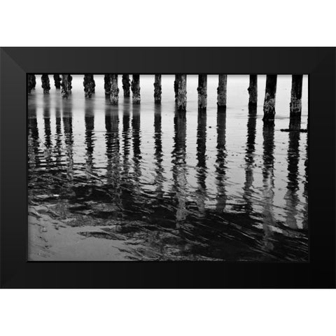 Pier Pilings XV Black Modern Wood Framed Art Print by Peterson, Lee