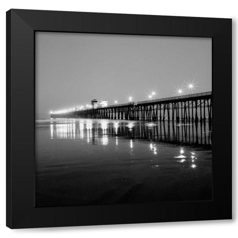 Pier Night I Black Modern Wood Framed Art Print with Double Matting by Peterson, Lee