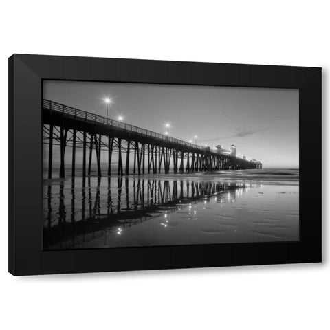Pier Night II Black Modern Wood Framed Art Print with Double Matting by Peterson, Lee