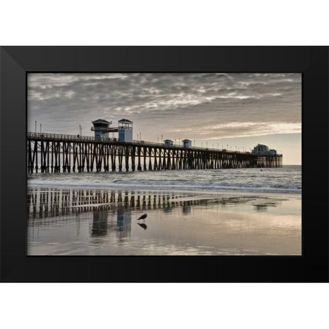 Pier Sunset II Black Modern Wood Framed Art Print by Peterson, Lee
