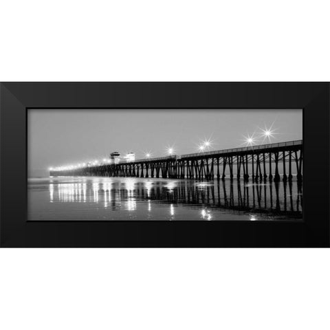 Pier Night Panorama I Black Modern Wood Framed Art Print by Peterson, Lee