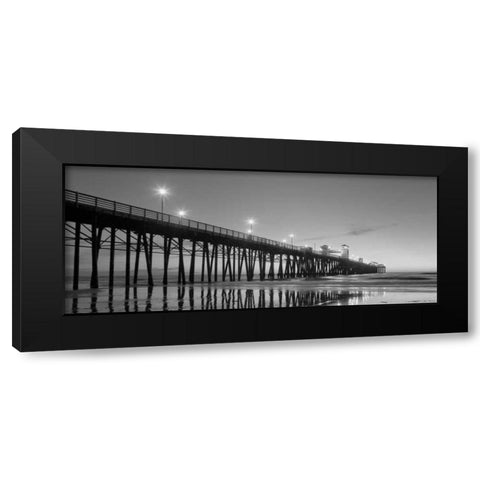 Pier Night Panorama II Black Modern Wood Framed Art Print with Double Matting by Peterson, Lee