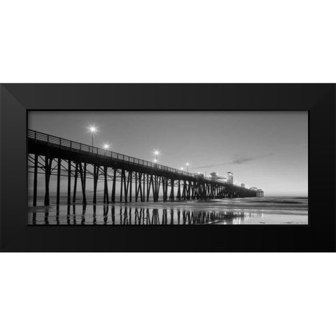 Pier Night Panorama II Black Modern Wood Framed Art Print by Peterson, Lee