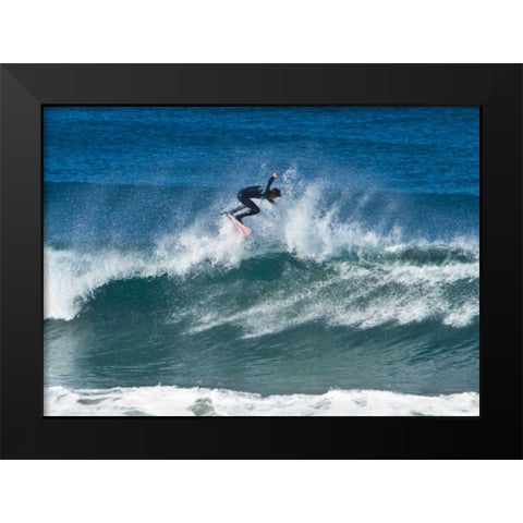 Surfing III Black Modern Wood Framed Art Print by Peterson, Lee