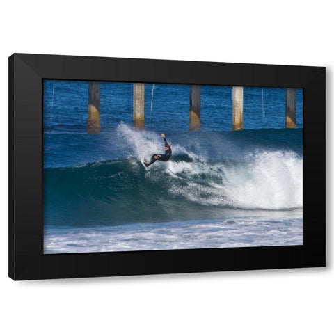 Surfing IV Black Modern Wood Framed Art Print with Double Matting by Peterson, Lee