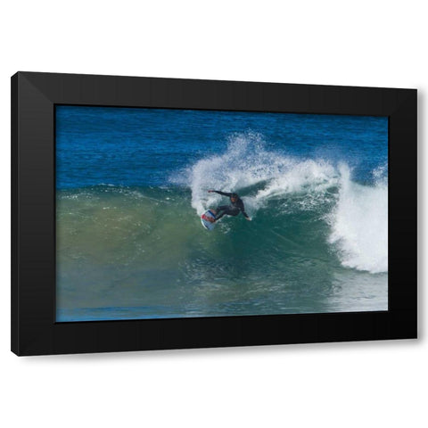 Surfing V Black Modern Wood Framed Art Print by Peterson, Lee
