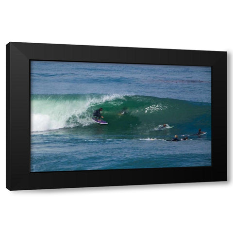 Surfing VII Black Modern Wood Framed Art Print with Double Matting by Peterson, Lee