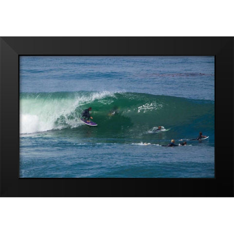 Surfing VII Black Modern Wood Framed Art Print by Peterson, Lee