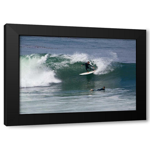 Surfing X Black Modern Wood Framed Art Print with Double Matting by Peterson, Lee