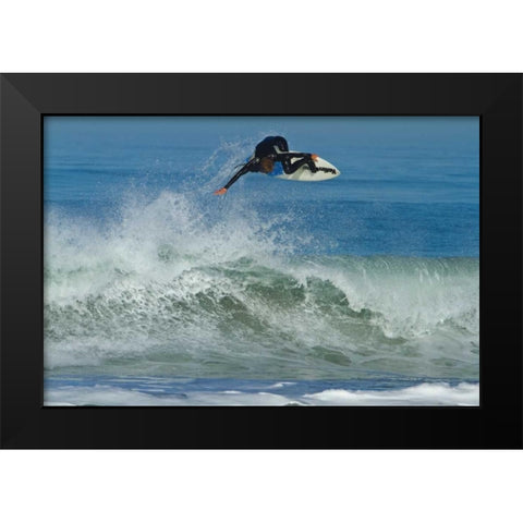 Surfing XI Black Modern Wood Framed Art Print by Peterson, Lee
