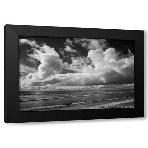 Clouds at the Beach Black Modern Wood Framed Art Print with Double Matting by Peterson, Lee