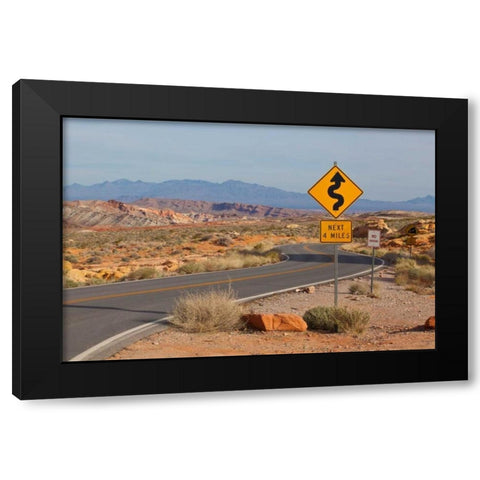 Desert Roads I Black Modern Wood Framed Art Print by Peterson, Lee
