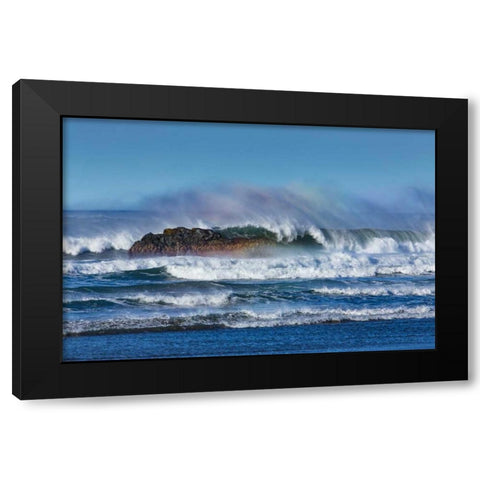 Cayucos Waves I Black Modern Wood Framed Art Print with Double Matting by Peterson, Lee