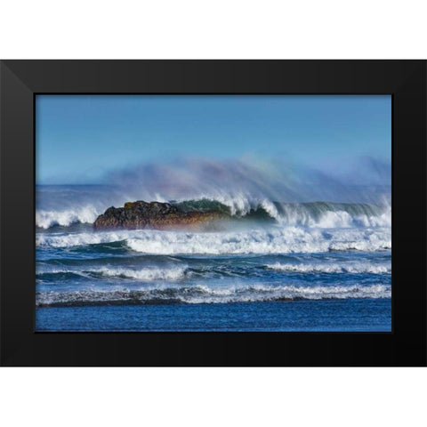 Cayucos Waves I Black Modern Wood Framed Art Print by Peterson, Lee
