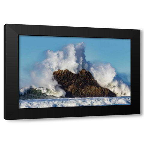 Cayucos Waves II Black Modern Wood Framed Art Print by Peterson, Lee