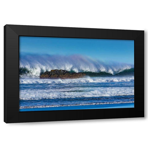 Waves in Cayucos I Black Modern Wood Framed Art Print by Peterson, Lee