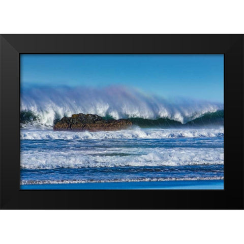 Waves in Cayucos I Black Modern Wood Framed Art Print by Peterson, Lee